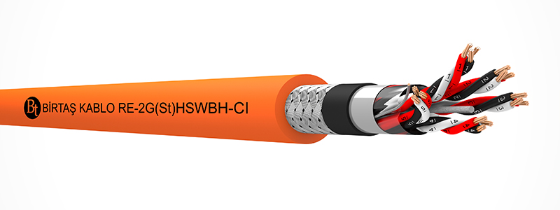 RE-2G(St)HSWBH-CI   90°C / 500 V (~RE-2G(St)HQH) Cu-SI-OSCR-LSZH-SWB-LSZH-MT